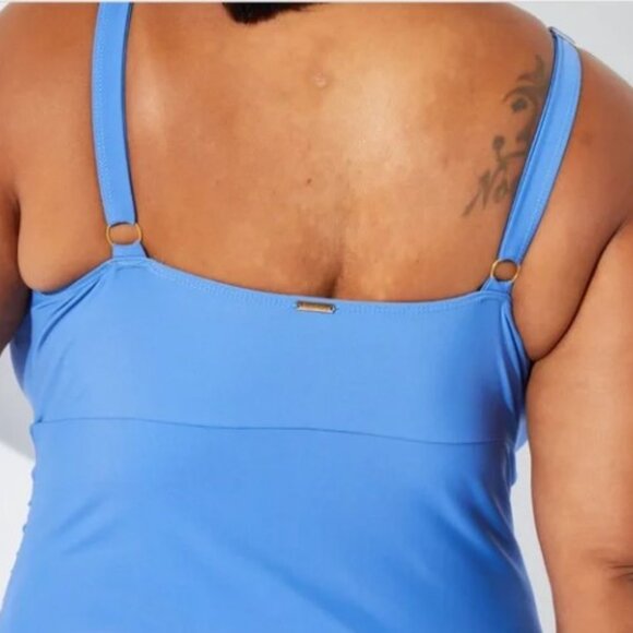 NWT Nicole Miller one piece swimsuit with center tie, size 1X - Picture 3 of 12